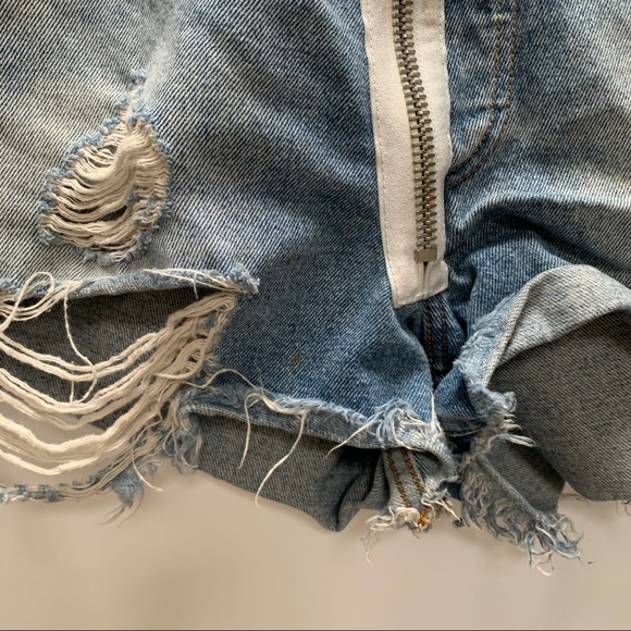 Off white Virgil Main Label Jean Shorts Womens Size 28 Zipper - Picture 3 of 5